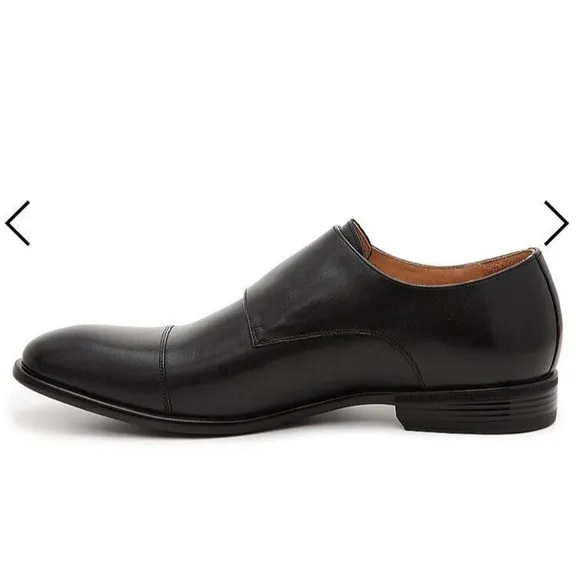 New Men Warfield Grand CARSON MONK STRAP SLIP-ON Dressy Shoes Black 10.5 Rts185