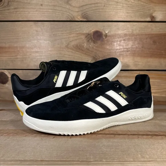 NEW Mens Multi-Sizes Adidas Puig “Core Black Ivory Gold” Low Top Sneakers IE3141