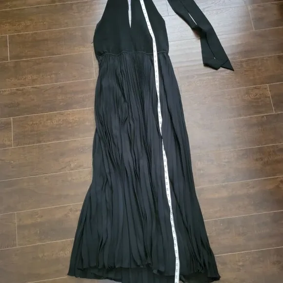 NEW Milly Kora Gown Womens 12 Maxi Black Halter Chic Elegant Luxury Whimsical