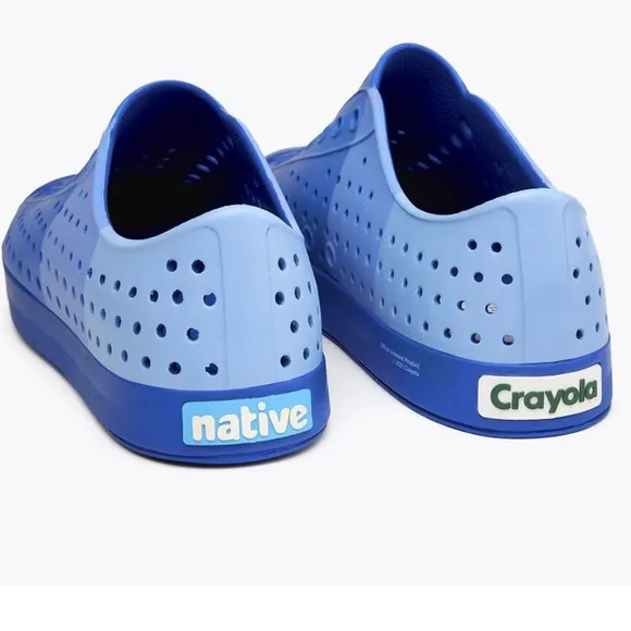 New Native x Crayola collab Jefferson block EVA navy blue slip on shoes