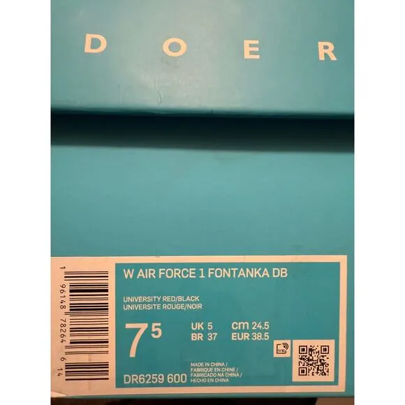 NEW Nike Air Force 1 Fontanka Red Black Blue Women's Size 7.5 DR6259-600