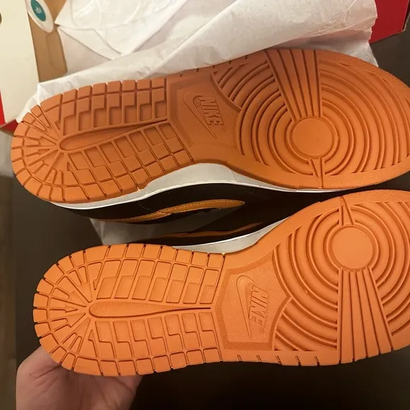 New Nike Dunk Low Retro Men's Black and Tan Sneakers.