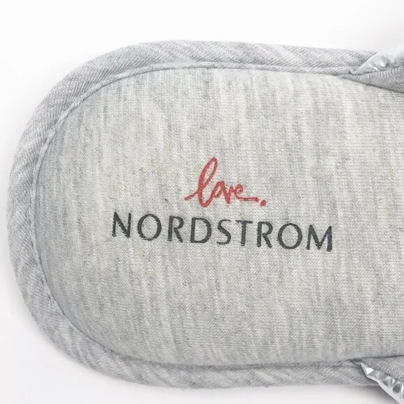 NEW Nordstrom Limited Edition Puffy Metallic Slide Slippers Silver Size XL 11-12