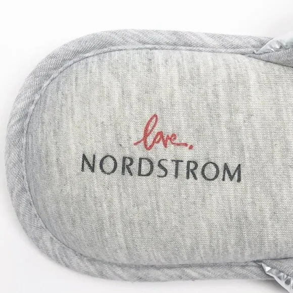 NEW Nordstrom Limited Edition Puffy Metallic Slide Slippers Silver Size XL 11-12