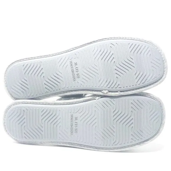 NEW Nordstrom Limited Edition Puffy Metallic Slide Slippers Silver Size XL 11-12
