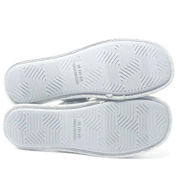 NEW Nordstrom Limited Edition Puffy Metallic Slide Slippers Silver Size XL 11-12