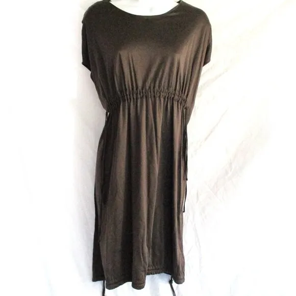 NEW NWT JIL SANDER ITALY Stretch Sleeveless METALLIC Sheath Midi Dress 6