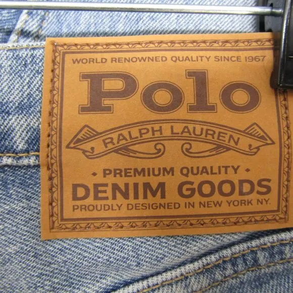NEW POLO RALPH LAUREN Womens Crop Flare Distressed Jeans Size 27 Dossi Blue