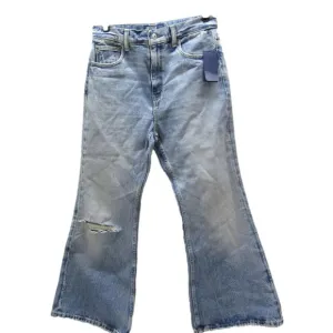 NEW POLO RALPH LAUREN Womens Crop Flare Distressed Jeans Size 27 Dossi Blue