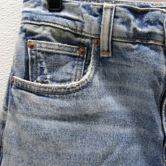 NEW POLO RALPH LAUREN Womens Crop Flare Distressed Jeans Size 27 Dossi Blue