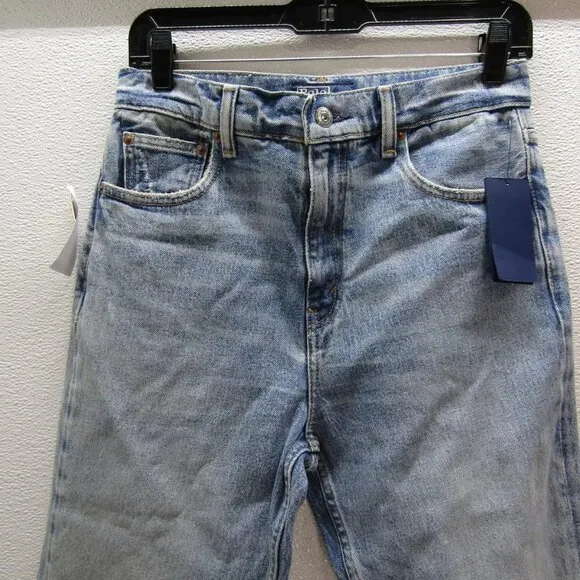 NEW POLO RALPH LAUREN Womens Crop Flare Distressed Jeans Size 27 Dossi Blue