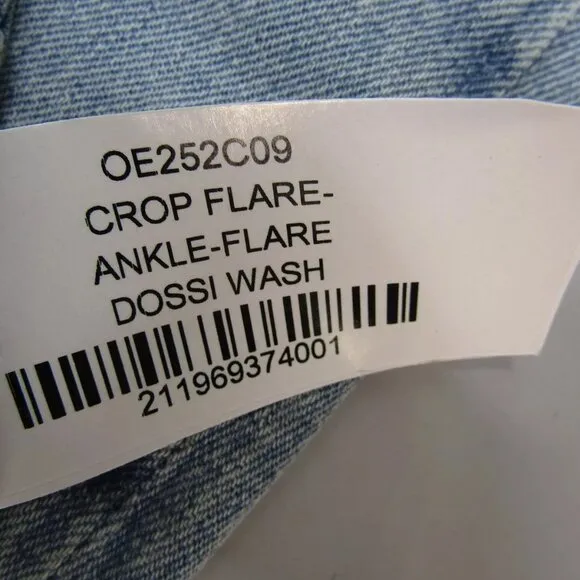 NEW POLO RALPH LAUREN Womens Crop Flare Distressed Jeans Size 27 Dossi Blue