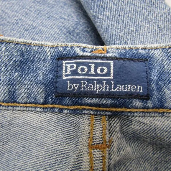 NEW POLO RALPH LAUREN Womens Crop Flare Distressed Jeans Size 27 Dossi Blue