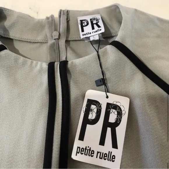 NEW PR Petite Ruelle minimalist 3/4 sleeve midi dress