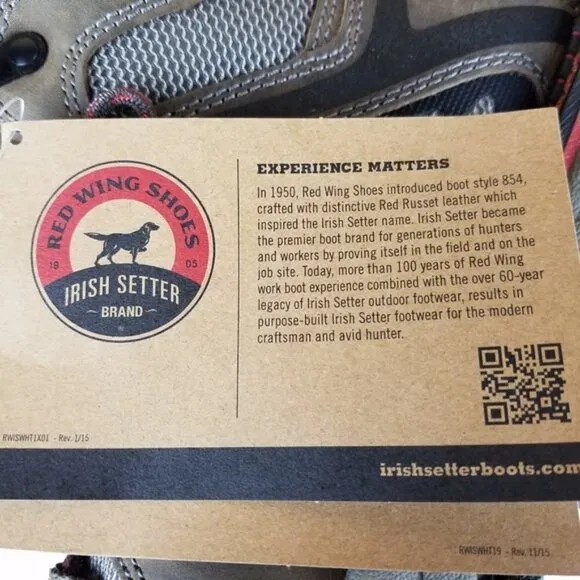 NEW Red Wing Irish Setter Shoes 83212 Crosby 4&quot; Hiker Work Safety Boots Hiking