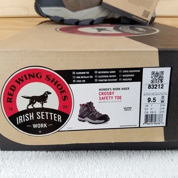 NEW Red Wing Irish Setter Shoes 83212 Crosby 4&quot; Hiker Work Safety Boots Hiking