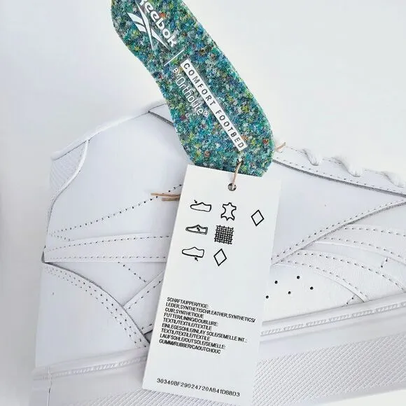 New! Reebok Court Advance Bold Women's High Top White Sneakers Shoes