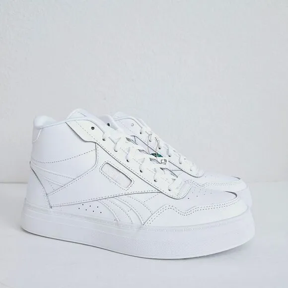 New! Reebok Court Advance Bold Women's High Top White Sneakers Shoes