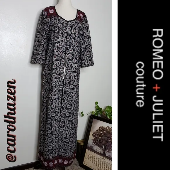 NEW Romeo &amp; Juliet Couture Duster Kimono Maxi Cover Up Resort Luxury Lounge Wear