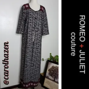 NEW Romeo &amp; Juliet Couture Duster Kimono Maxi Cover Up Resort Luxury Lounge Wear