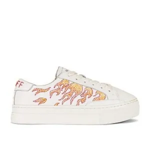 New Soludos Hot Stuff Ibiza Platform Flame White Sneakers Design Size 8