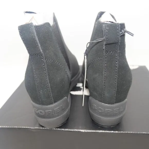 NEW SOREL Women's 8.5 Evie II Chelsea  Black Sea Salt  Ankle Boots Booties
