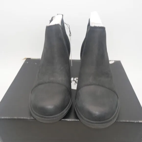 NEW SOREL Women's 8.5 Evie II Chelsea  Black Sea Salt  Ankle Boots Booties