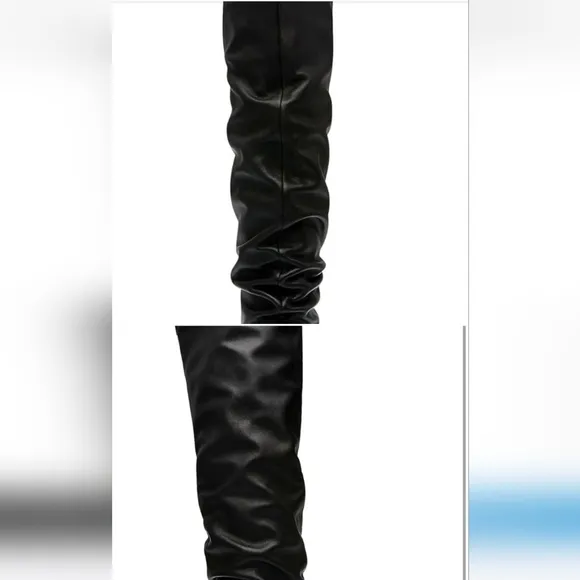 NEW Steve Madden Landy Black Leather Over the Knee Western Boots