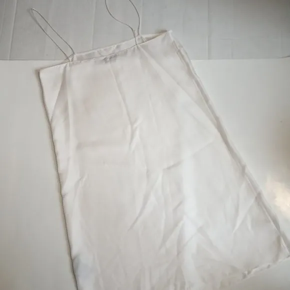 New Tibi semisheer dainty minimalist straight across neckline slip shift dress