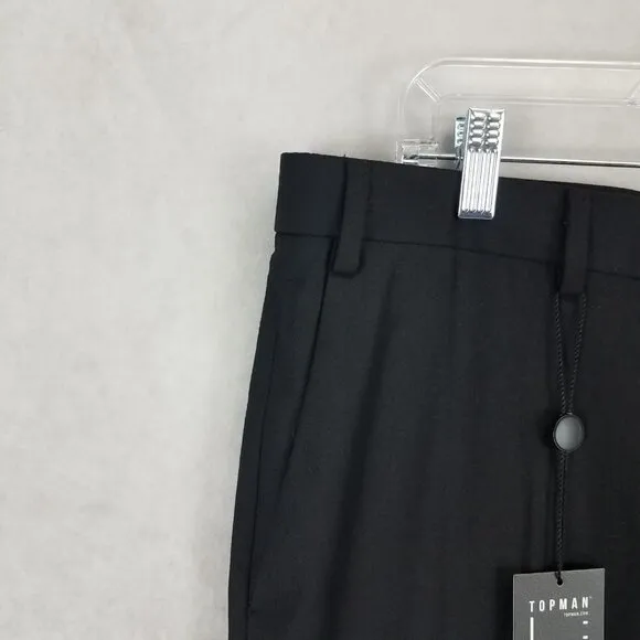 NEW Topman Nordstrom Men's 34L Skinny Fit Dress Pants Trousers Black NWT $75