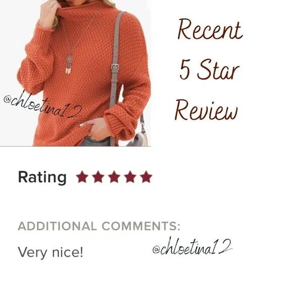 New Turtleneck Oversized Long Sleeve Chunky Knit Pullover
