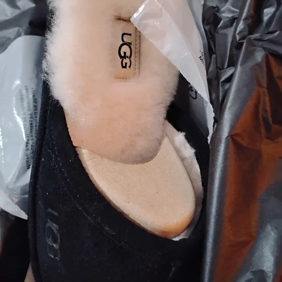 New UGG Black Scuff Slippers House Shoes Fathers Day Gift Mens 11