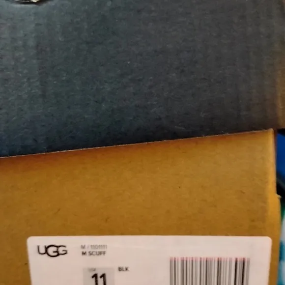 New UGG Black Scuff Slippers House Shoes Fathers Day Gift Mens 11