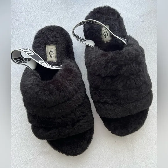 New UGG Fluff Yeah Slide Slingback Slip-on Womens Slippers Size 8