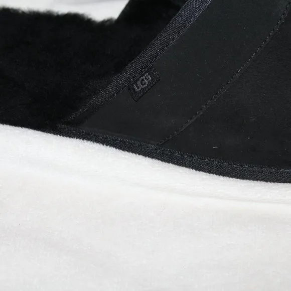 NEW UGG MEN'S SUEDE LEISURE SCUFF SLIP‎ ON SLIPPERS BLACK