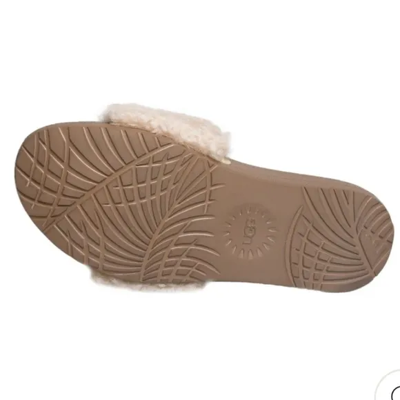 New Ugg Royale Natural Toscana Fur Curly Shearling Slide Slippers Size 7 RARE