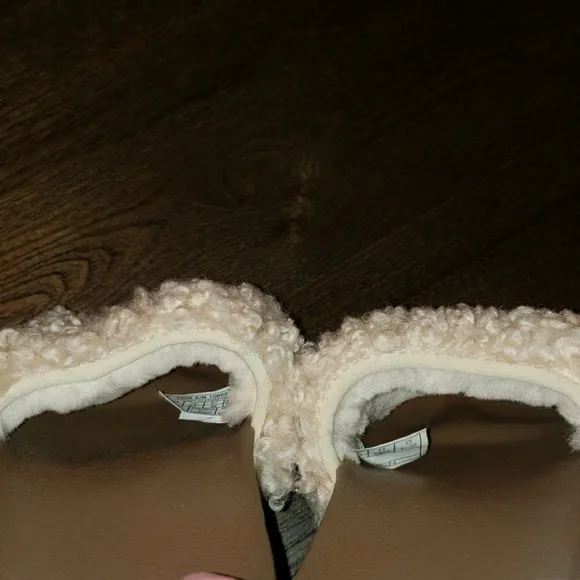 New Ugg Royale Natural Toscana Fur Curly Shearling Slide Slippers Size 7 RARE