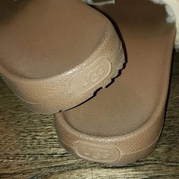 New Ugg Royale Natural Toscana Fur Curly Shearling Slide Slippers Size 7 RARE