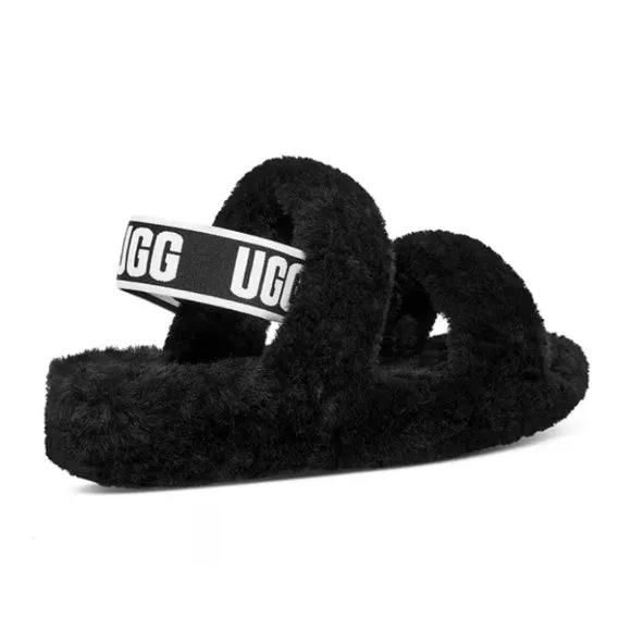 NEW UGG Sizes 8, 9, 10 Women's Oh Yeah Shearling Slingback Slippers - Black