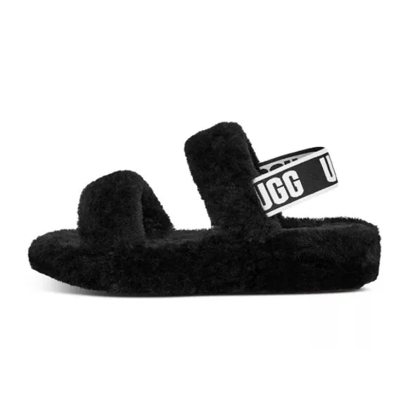 NEW UGG Sizes 8, 9, 10 Women's Oh Yeah Shearling Slingback Slippers - Black
