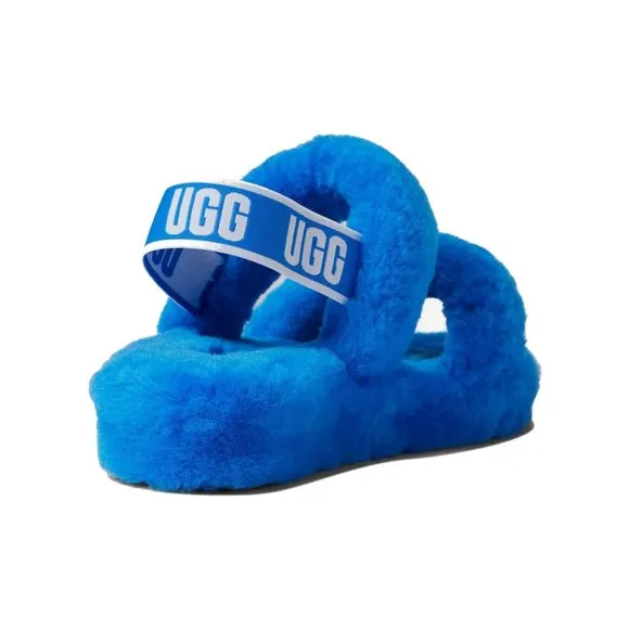 NEW UGG Sizes 8, 9, 10 Women's Oh Yeah Shearling Slingback Slippers - Blue, Dive