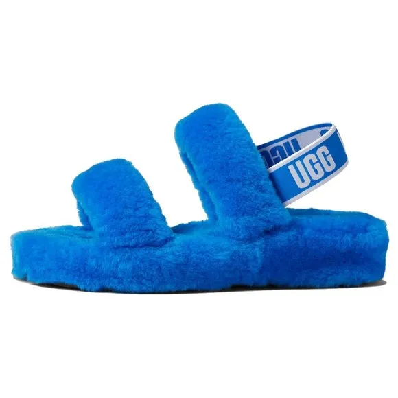 NEW UGG Sizes 8, 9, 10 Women's Oh Yeah Shearling Slingback Slippers - Blue, Dive