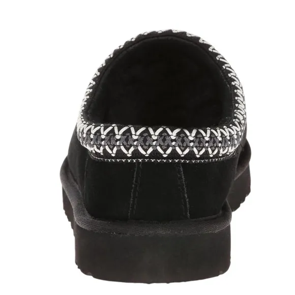 NEW UGG Tasman Leather Slip On Slippers with Knitted Collar