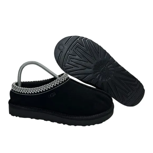 NEW UGG Tasman Leather Slip On Slippers with Knitted Collar
