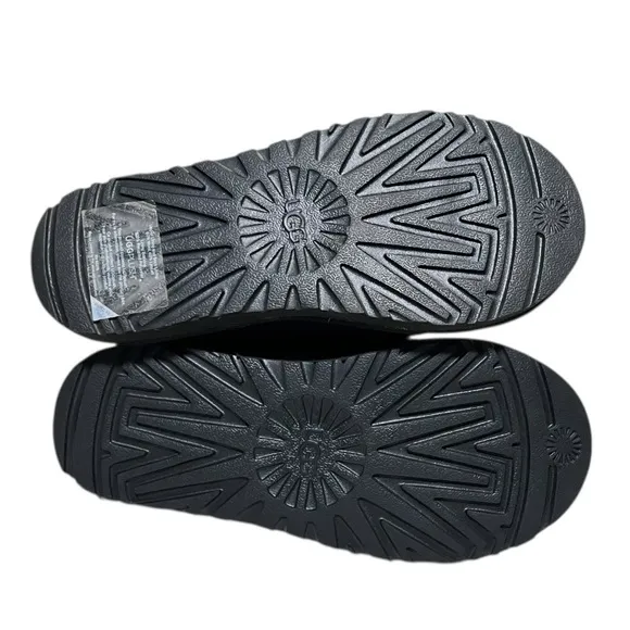 NEW UGG Tasman Leather Slip On Slippers with Knitted Collar