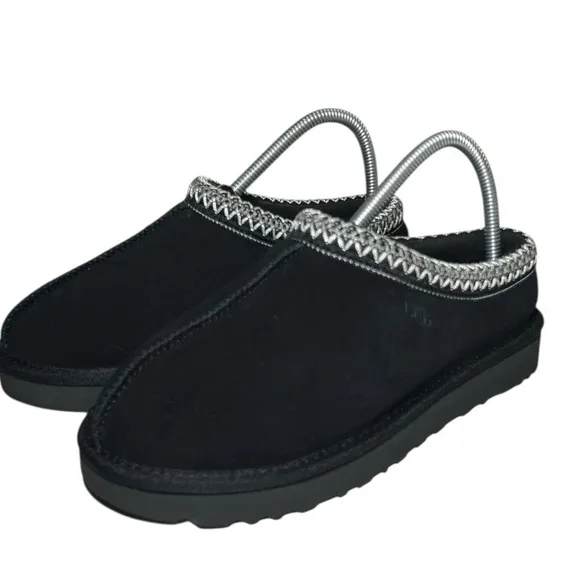 NEW UGG Tasman Leather Slip On Slippers with Knitted Collar