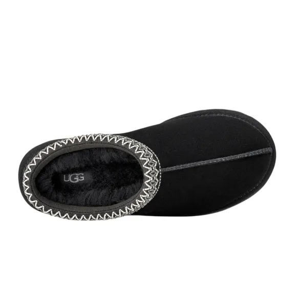 NEW UGG Tasman Leather Slip On Slippers with Knitted Collar