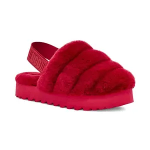 NEW UGG Womens US Size 7, 9, 10 Super Fluff Sheepskin Slippers, RIbbon Red