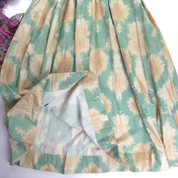 New Ulla Johnson Gorgeous. Green and Cream Luxury Brand Dress w/ Pockets…