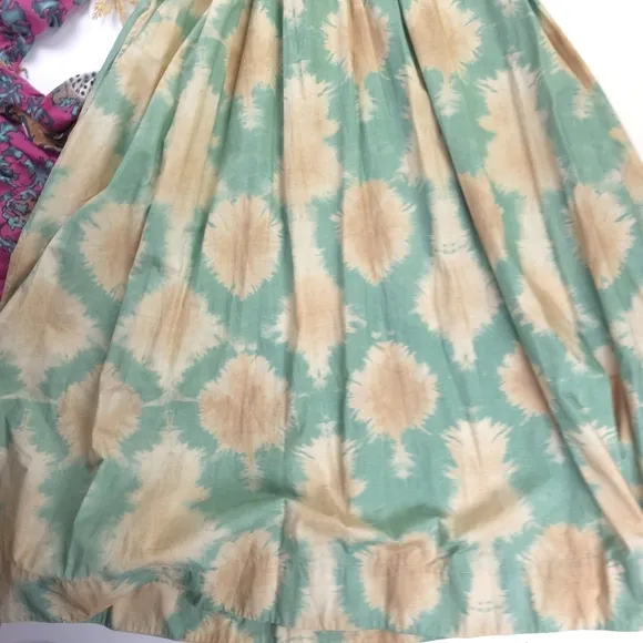 New Ulla Johnson Gorgeous. Green and Cream Luxury Brand Dress w/ Pockets…